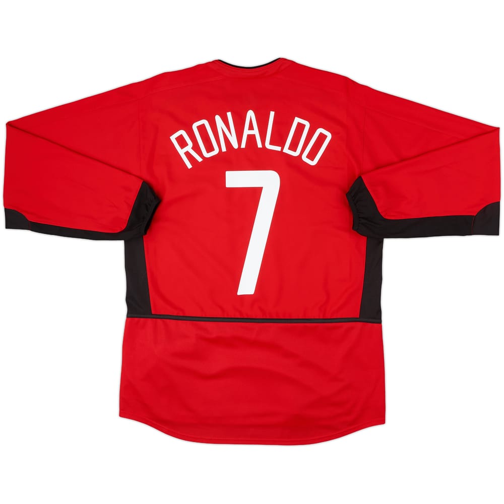 2002-04 Manchester United Home L/S Shirt Ronaldo #7 - 10/10 - (M)