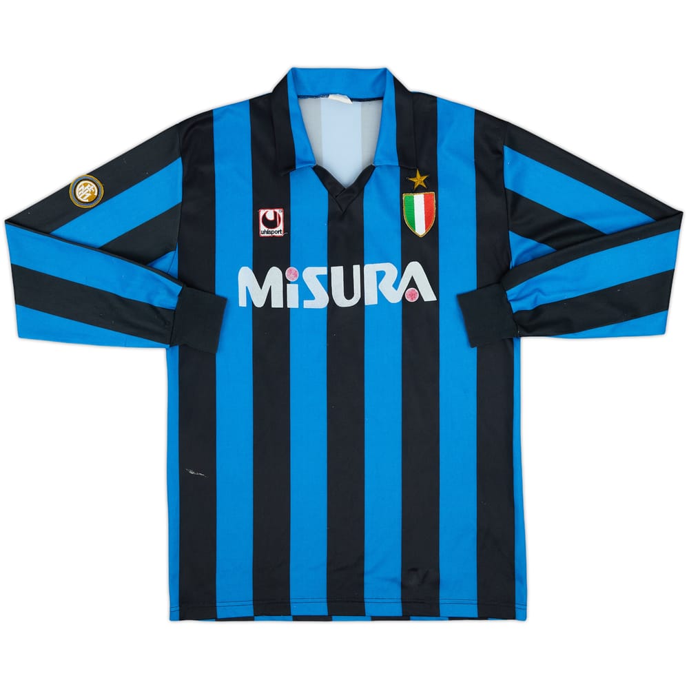 1988-89 Inter Milan Home L/S Shirt - 8/10 - (L)