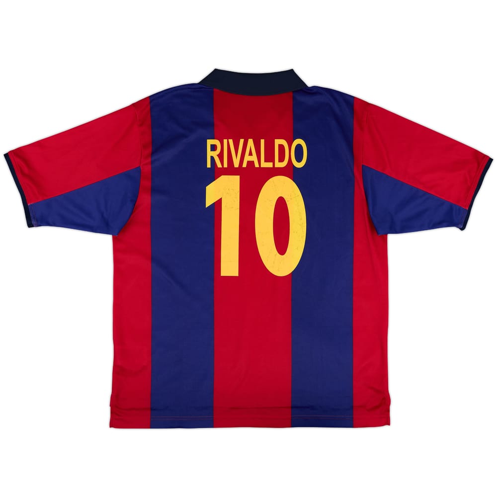 2000-01 Barcelona Basic Home Shirt Rivaldo #10 - 5/10 - (L)