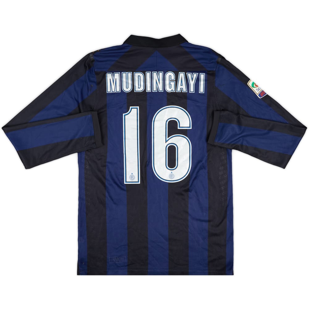 2013-14 Inter Milan Player Issue Home L/S Shirt Mudingayi #16 - 6/10 - (L)