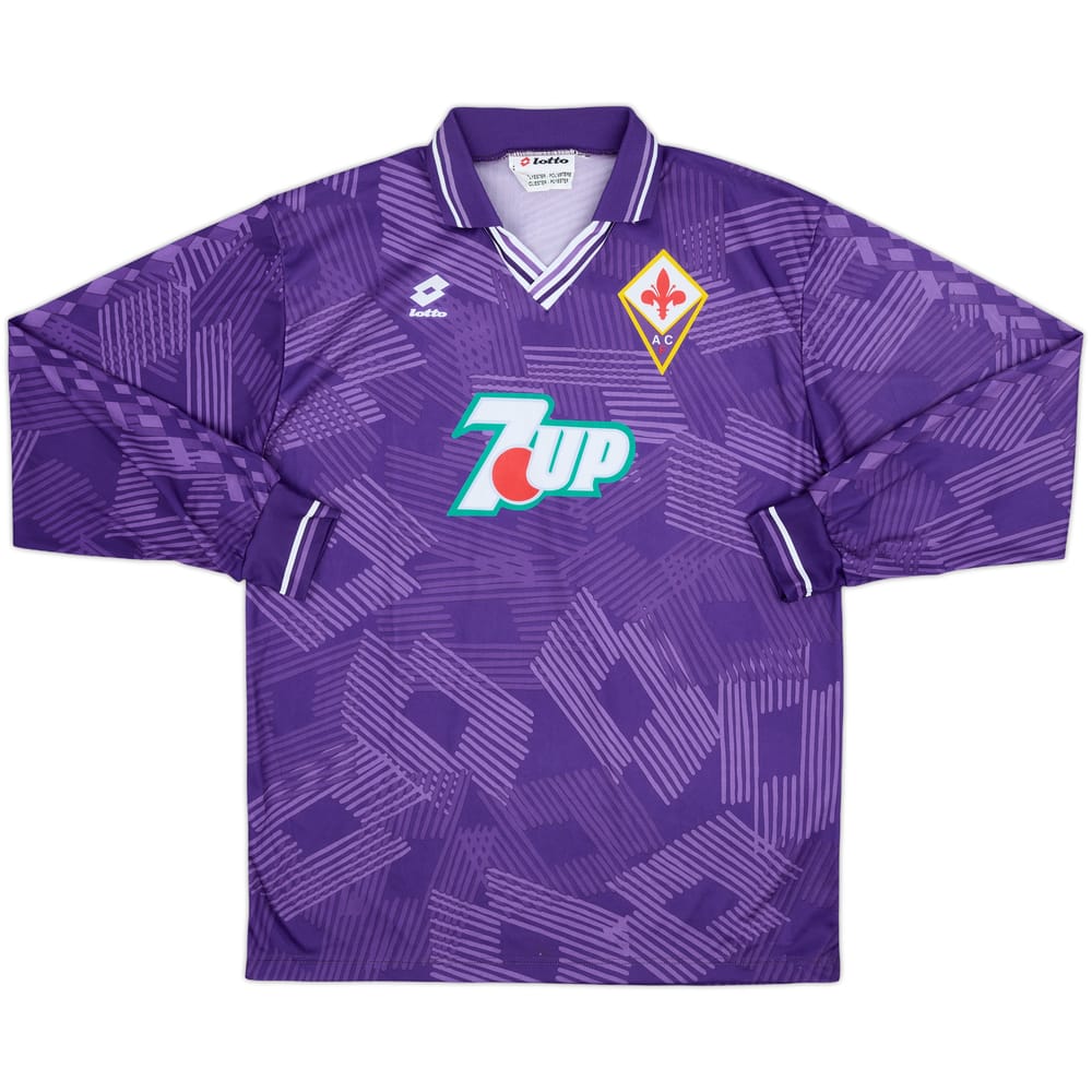 1992-93 Fiorentina Home L/S Shirt - 8/10 - (XL)