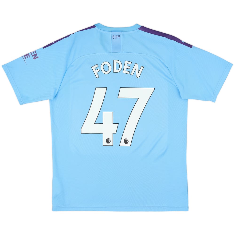 2019-20 Manchester City Home Shirt Foden #47 - 9/10 - (L)