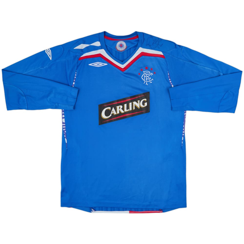 2007-08 Rangers Home L/S Shirt - 6/10 - (M)