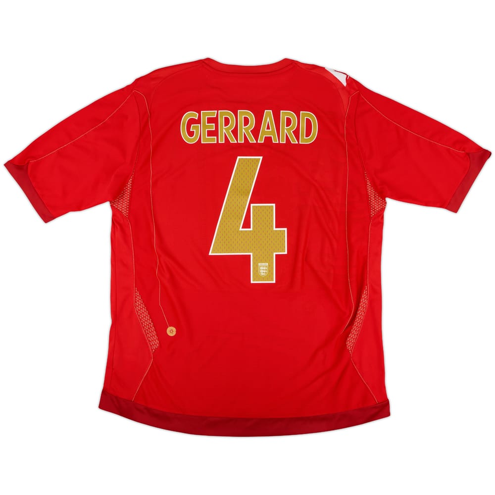 2006-08 England Away Shirt Gerrard #4 - 5/10 - (XL)
