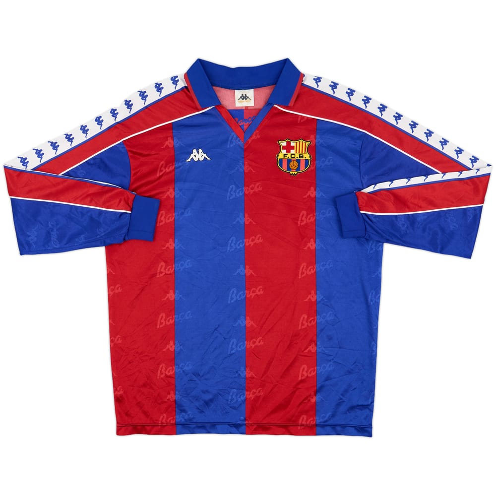 1992-95 Barcelona Home L/S Shirt - 9/10 - (L)