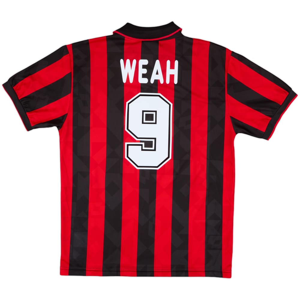 1995-96 AC Milan Home Shirt Weah #9 - 8/10 - (L)