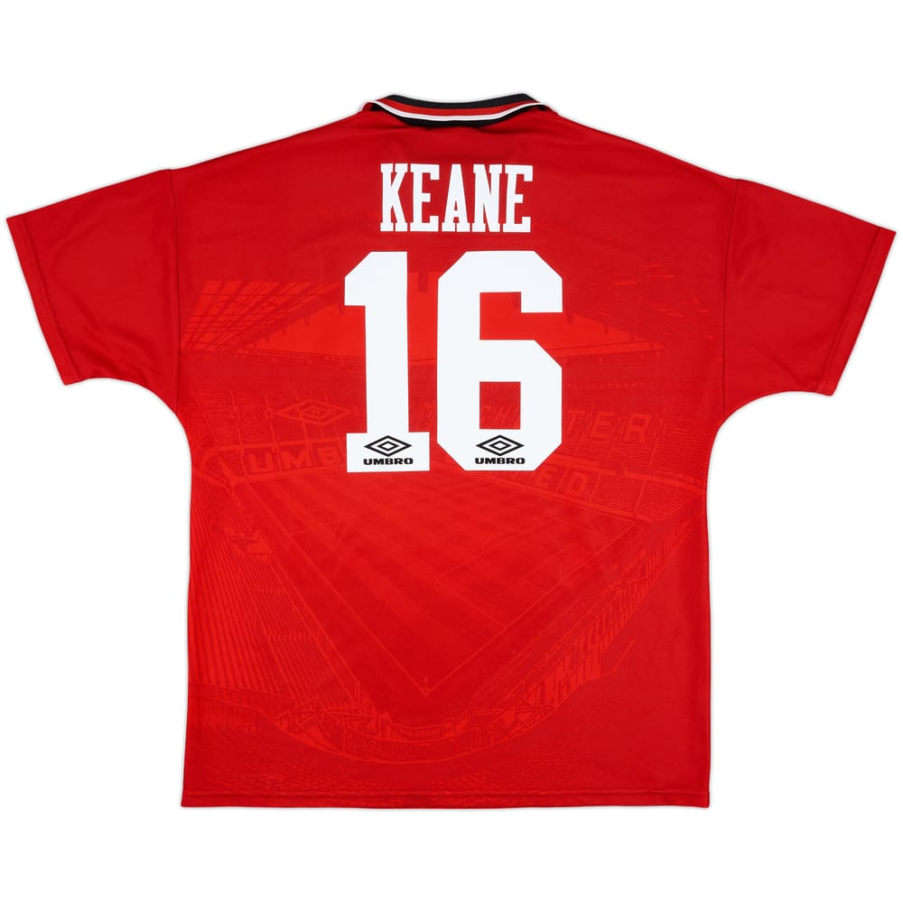 1994-96 Manchester United Home Shirt Keane #16 - 9/10 - (XL)