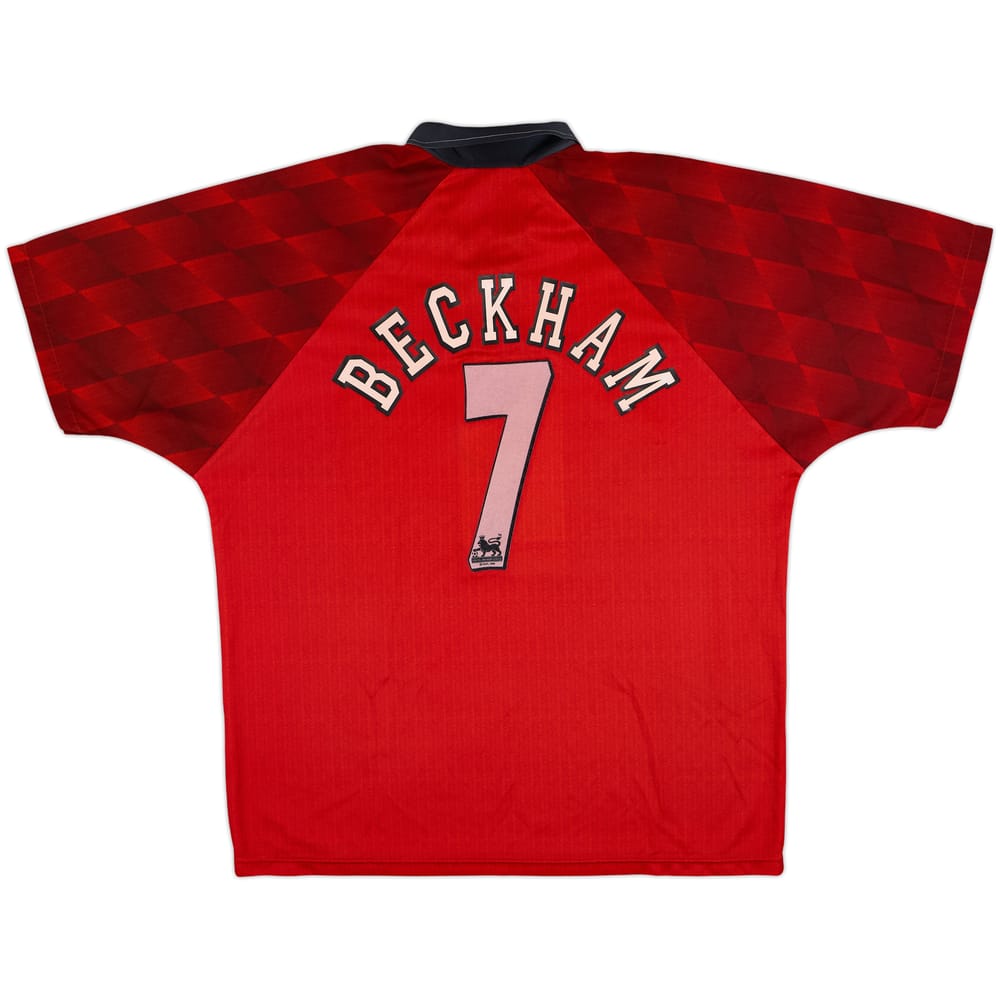 1996-98 Manchester United Home Shirt Beckham #7 - 7/10 - (XL)