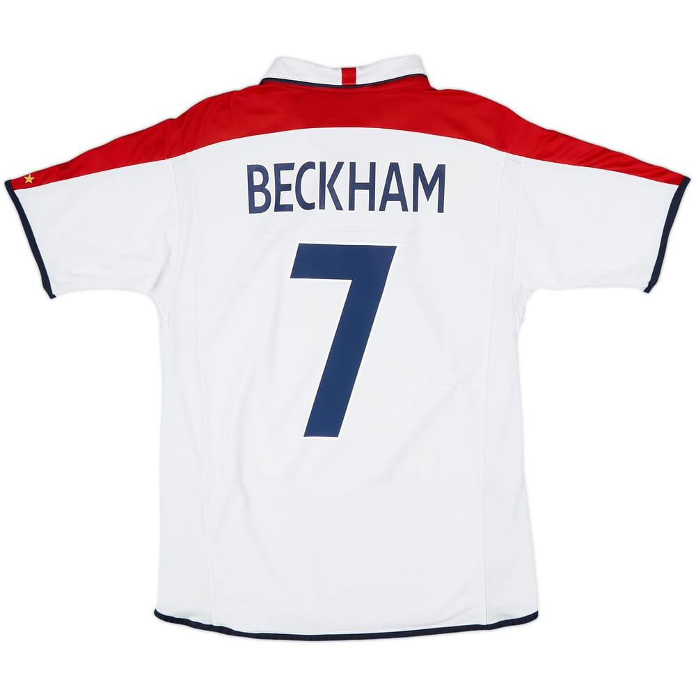 2003-05 England Home Shirt Beckham #7 - 6/10 - (M)