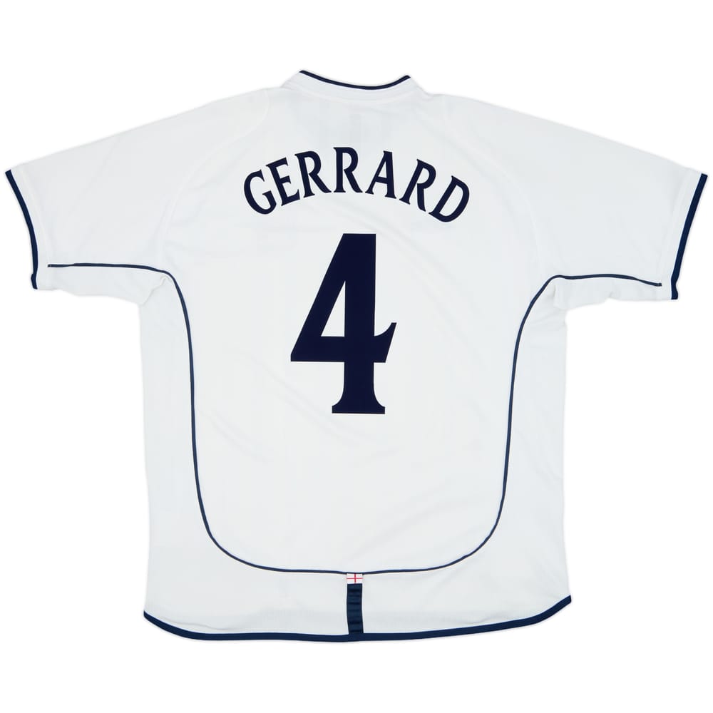 2001-03 England Home Shirt Gerrard #4 - 7/10 - (XL)
