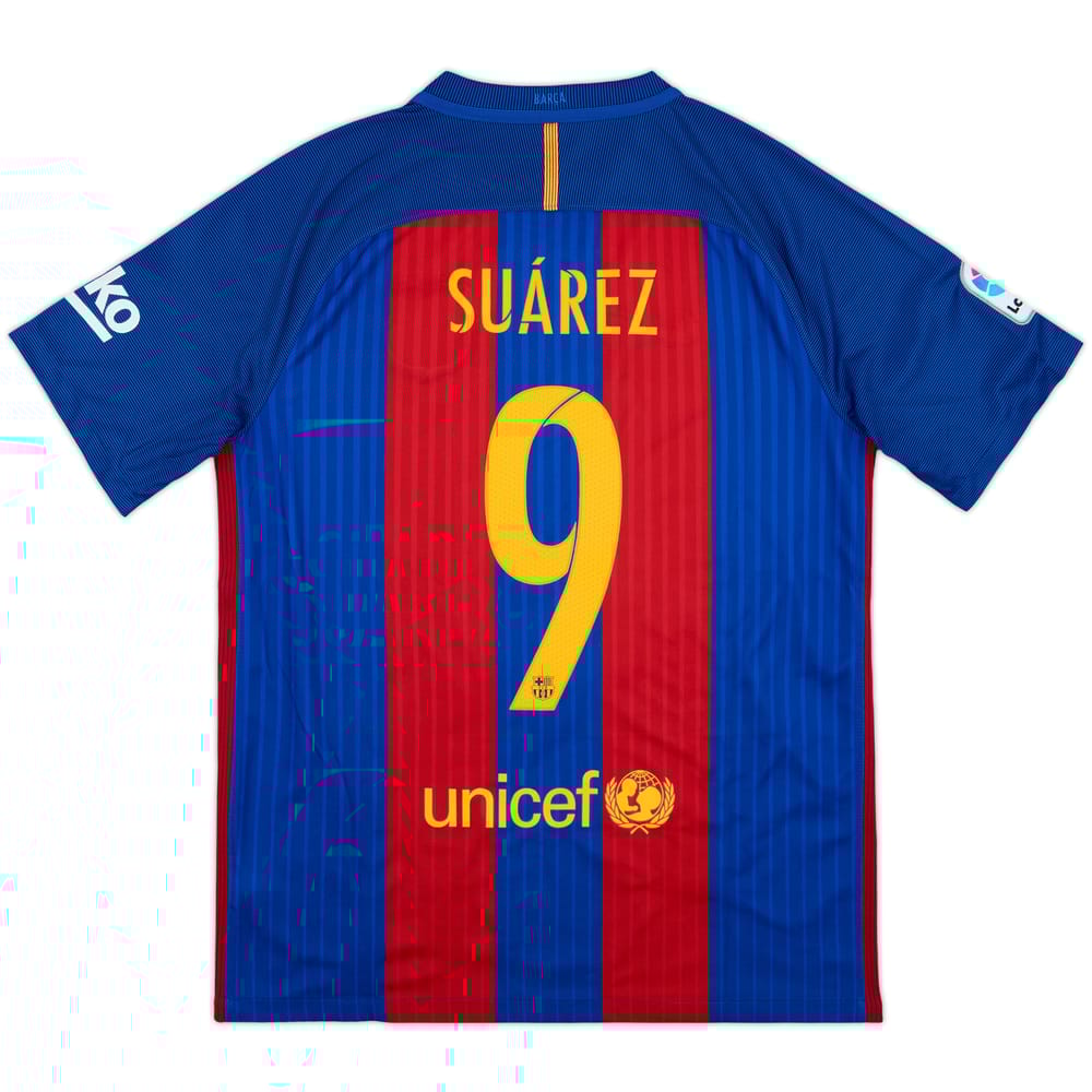 2016-17 Barcelona Home Shirt Suarez #9 - 6/10 - (M)
