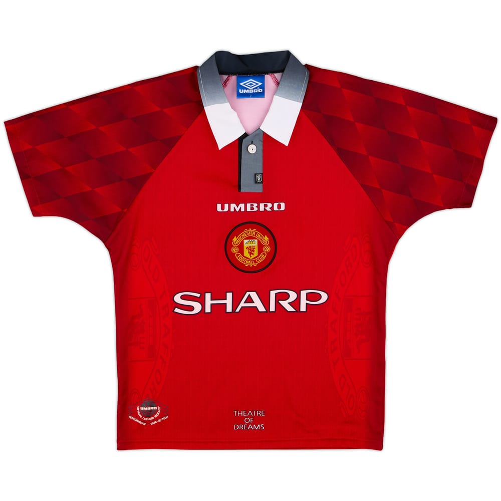 1996-98 Manchester United Home Shirt - 9/10 - (Y)