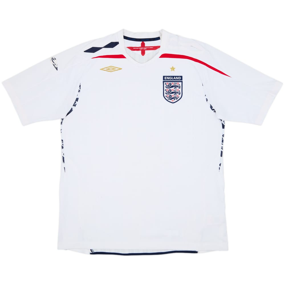 2007-09 England Home Shirt - 4/10 - (XL)