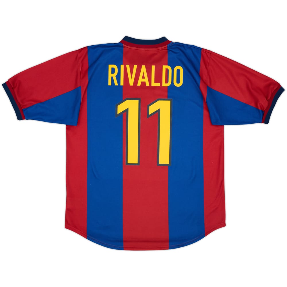 1998-00 Barcelona Home Shirt Rivaldo #11 - 7/10 - (L)