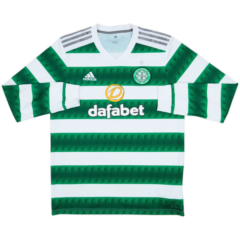2022-23 Celtic Home L/S Shirt - 8/10 - (L)