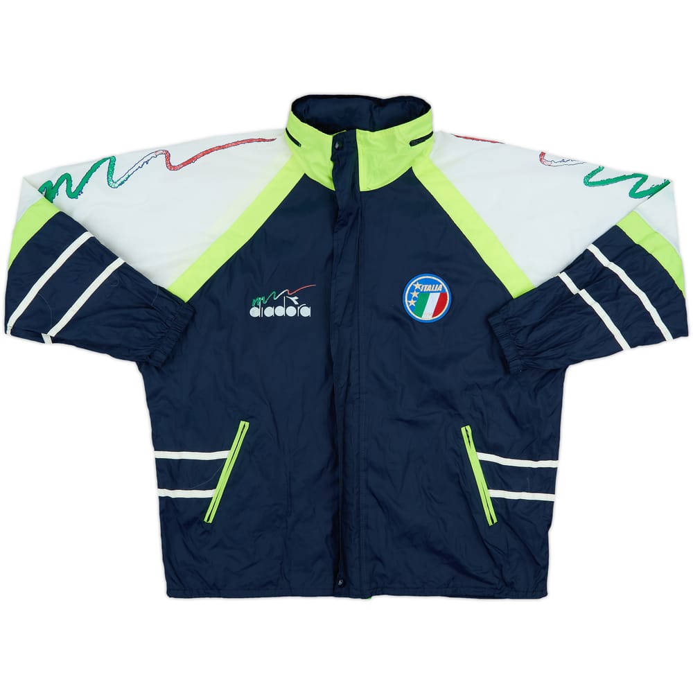 1990-92 Italy Diadora Hooded Rain Jacket - 8/10 - (S)
