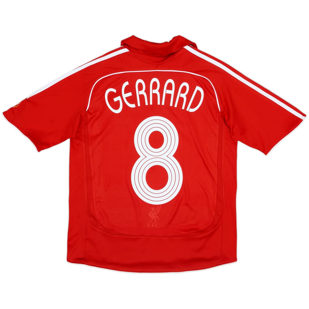 2006-08 Liverpool Home Shirt Gerrard #8 - 8/10 - (L.Boys)