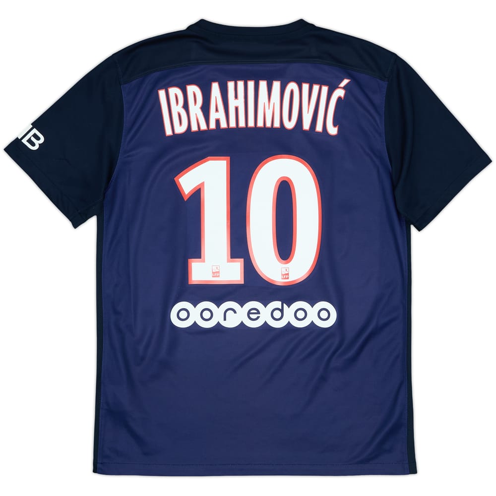 2015-16 Paris Saint-Germain Home Shirt Ibrahimovic #10 - 8/10 - (M)