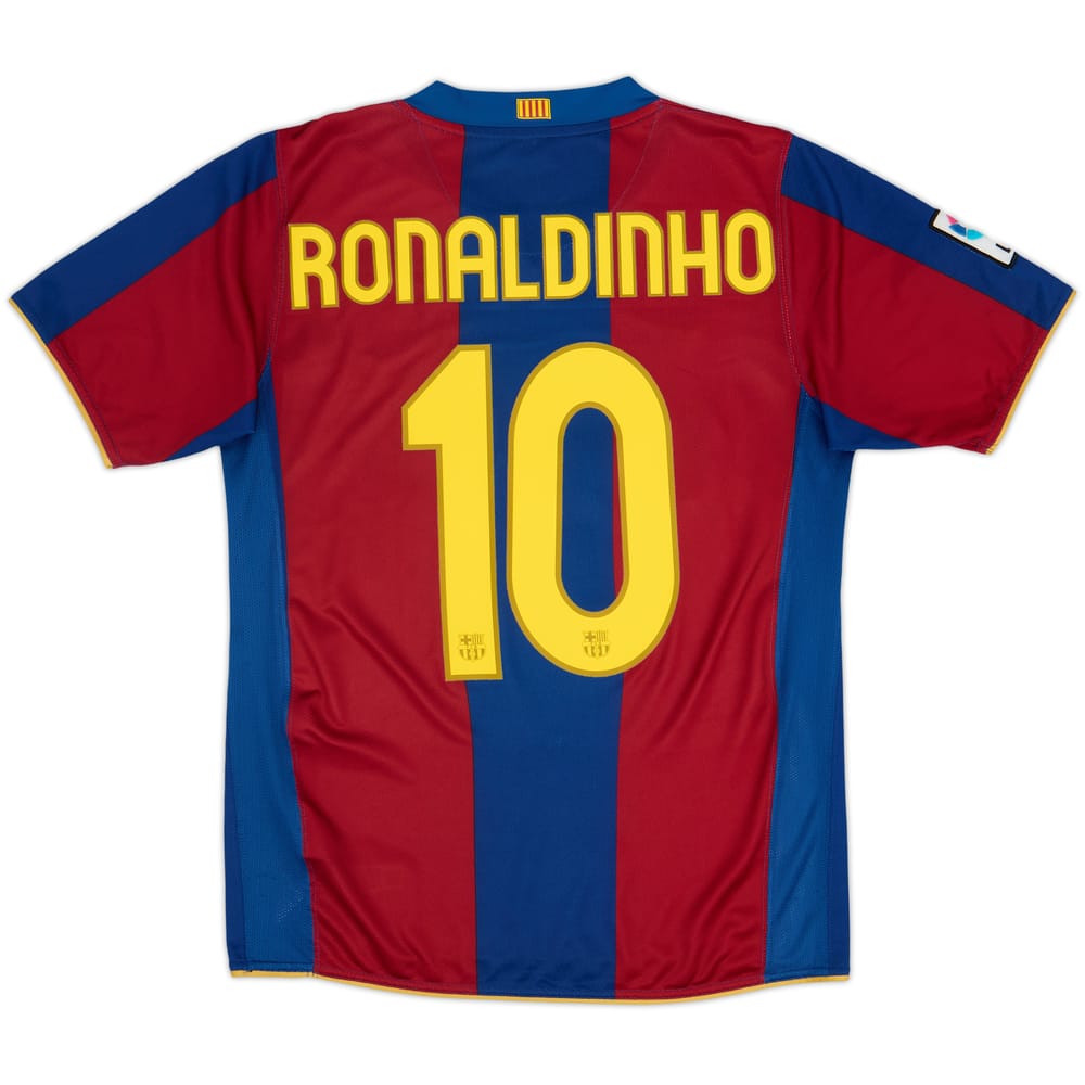 2007-08 Barcelona Home Shirt Ronaldinho #10 - 8/10 - (S)