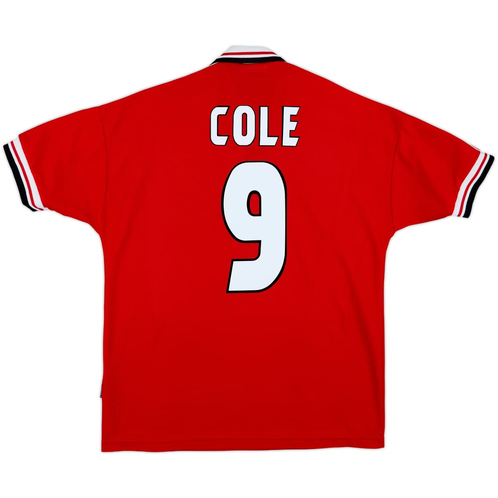 1998-00 Manchester United Home Shirt Cole #9 - 8/10 - (L)