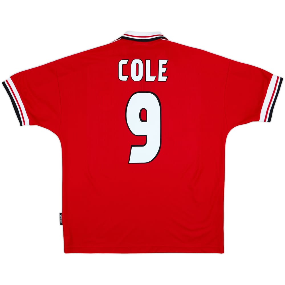 1998-00 Manchester United Home Shirt Cole #9 - 8/10 - (L)