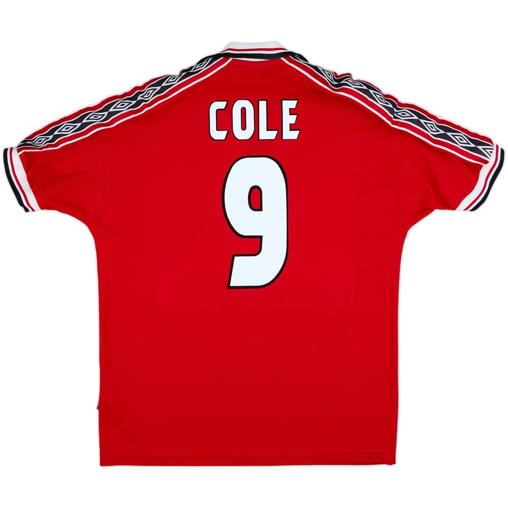 1998-00 Manchester United Home Shirt Cole #9 - 9/10 - (XL)