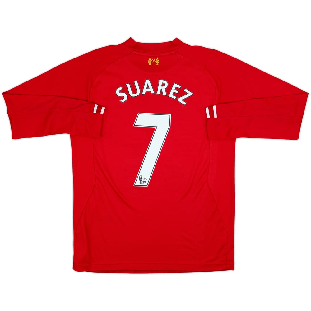 2013-14 Liverpool Home L/S Shirt Suarez #7 - 9/10 - (M)