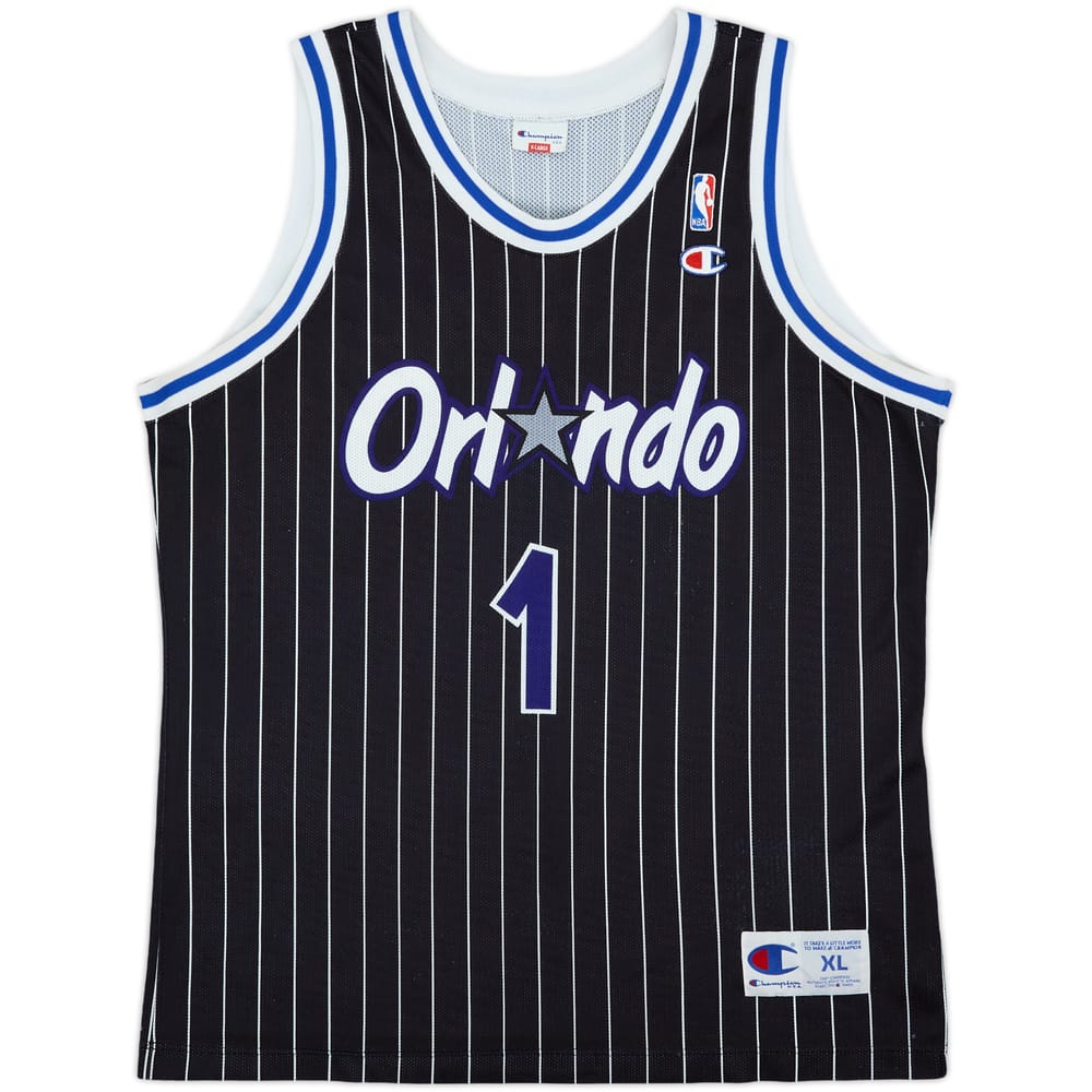 1993-94 Orlando Magic A.Hardaway #1 Champion Away Jersey - 8/10 - (XL)