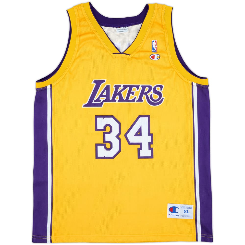 1999-04 LA Lakers O'Neal #34 Champion Home Jersey - 10/10 - (XL)