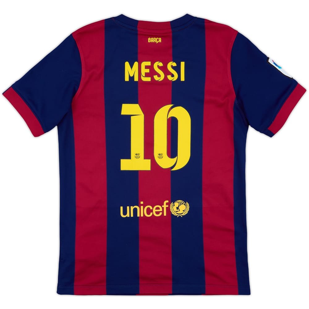 2014-15 Barcelona Home Shirt Messi #10 - 7/10 - (L.Boys)