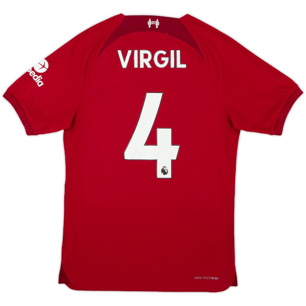 2022-23 Liverpool Authentic Home Shirt Virgil #4 - 8/10 - (S)