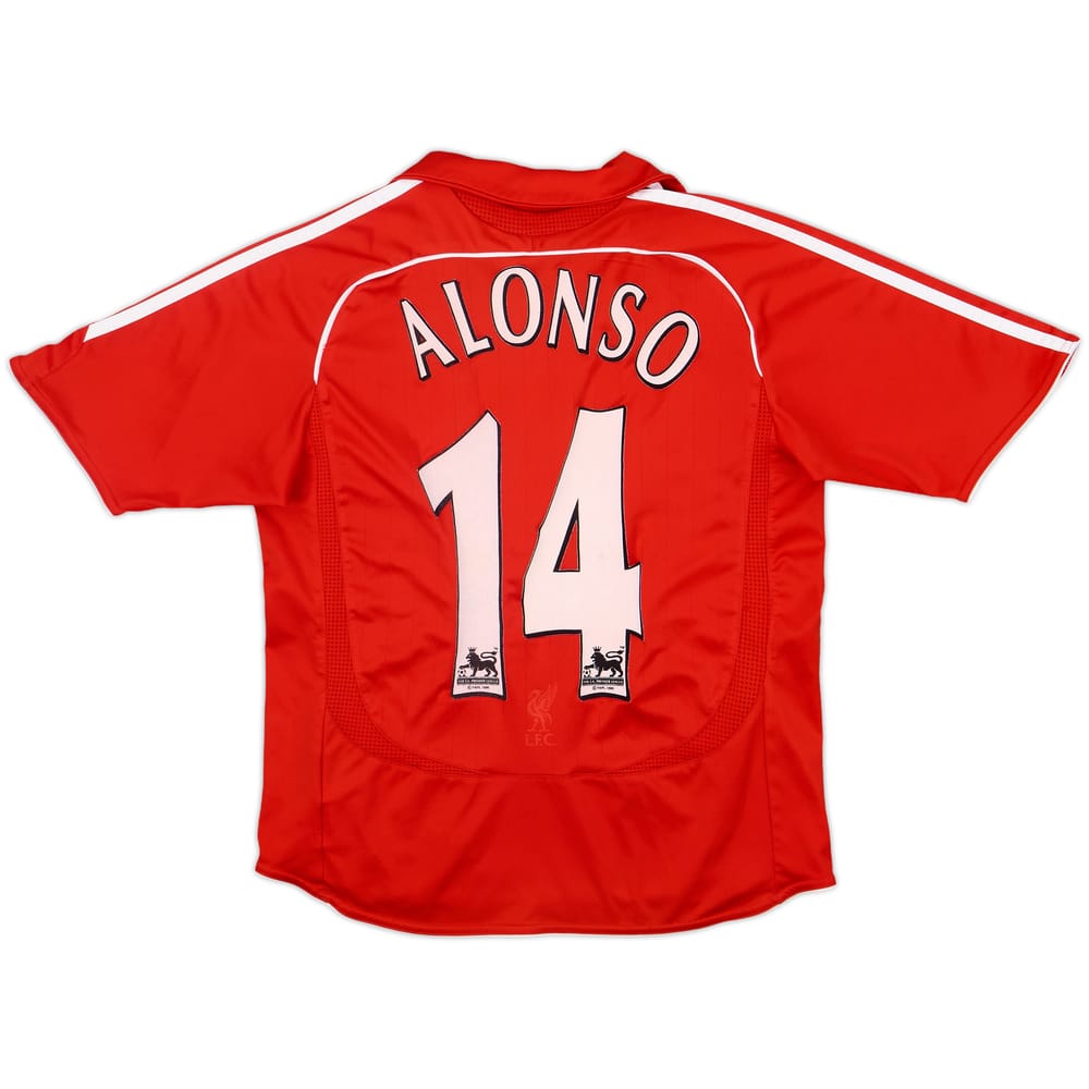 2006-08 Liverpool Home Shirt Alonso #14 - 7/10 - (L.Boys)