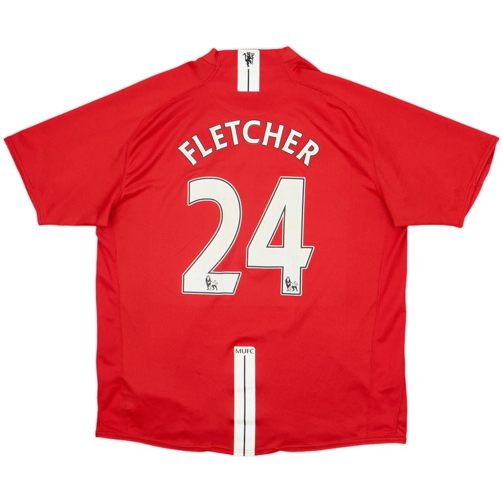 2007-09 Manchester United Home Shirt Fletcher #24 - 6/10 - (XL)