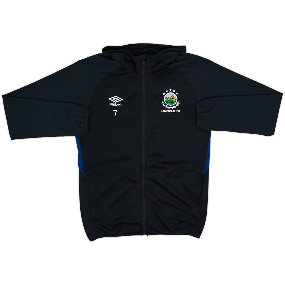 2019-20 Linfield Player Issue Umbro Hooded Track Jacket #7 - 8/10 - (S)