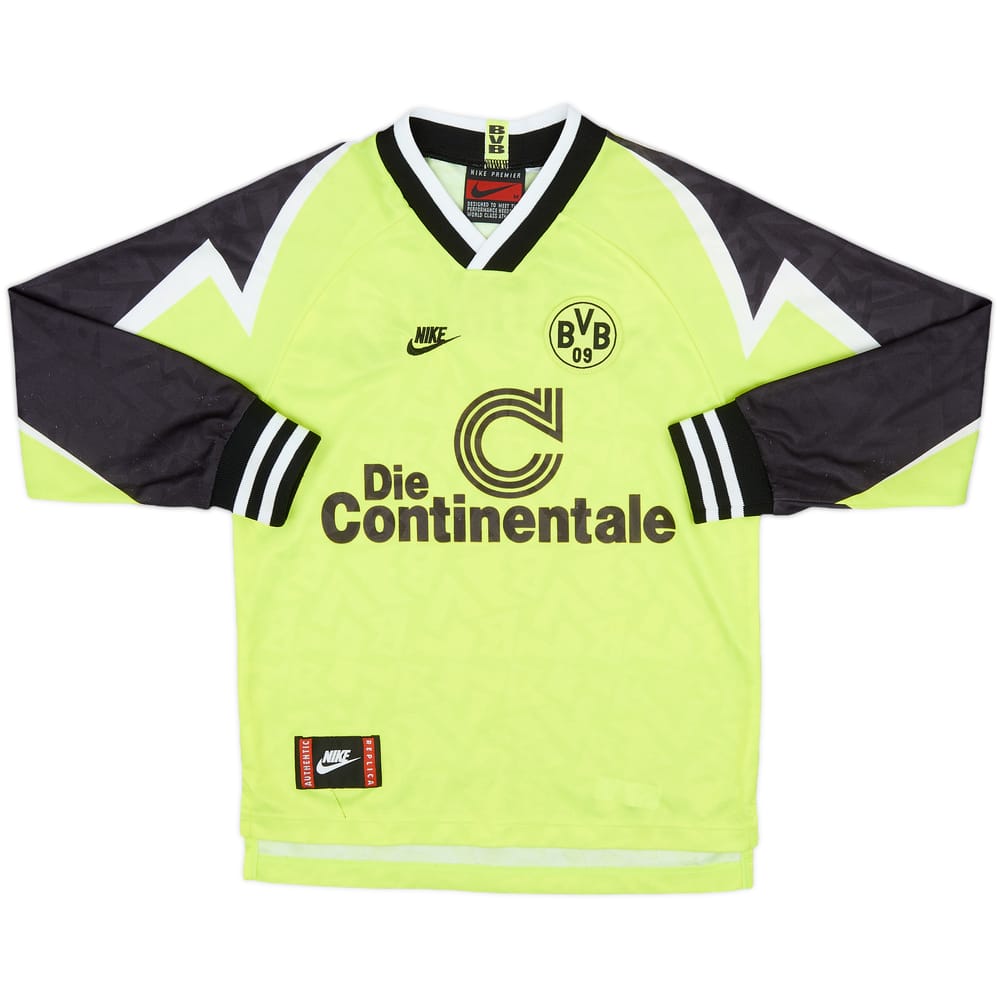 1995-96 Borussia Dortmund Home L/S Shirt - 8/10 - (M.Boys)