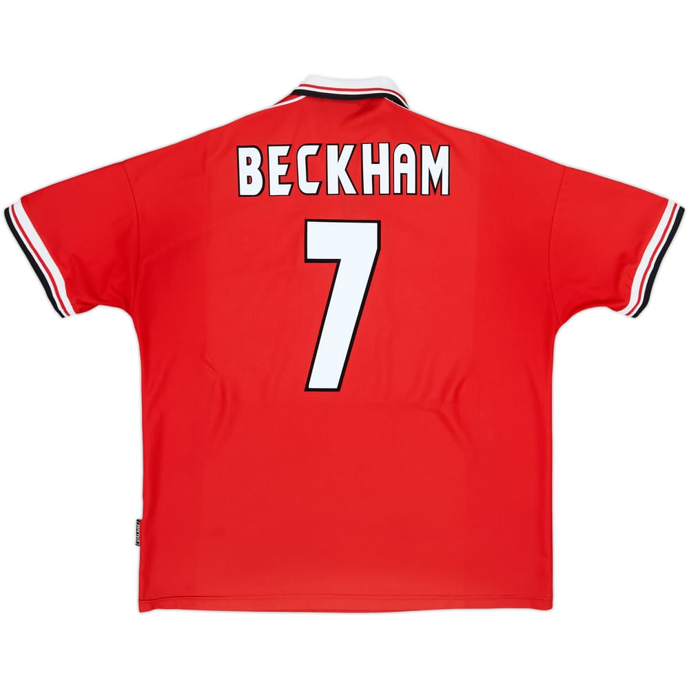 1998-00 Manchester United Home Shirt Beckham #7 - 7/10 - (XXL)