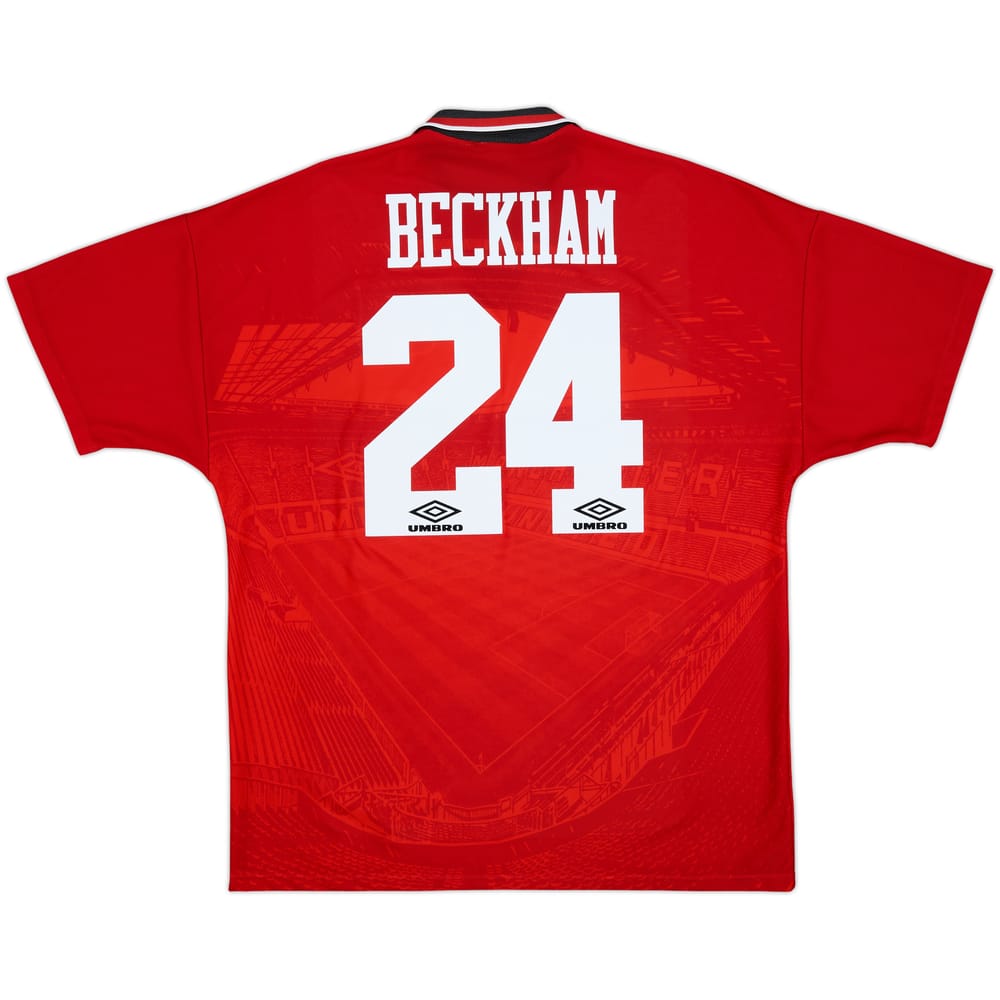 1994-96 Manchester United Home Shirt Beckham #24 - 8/10 - (XL)