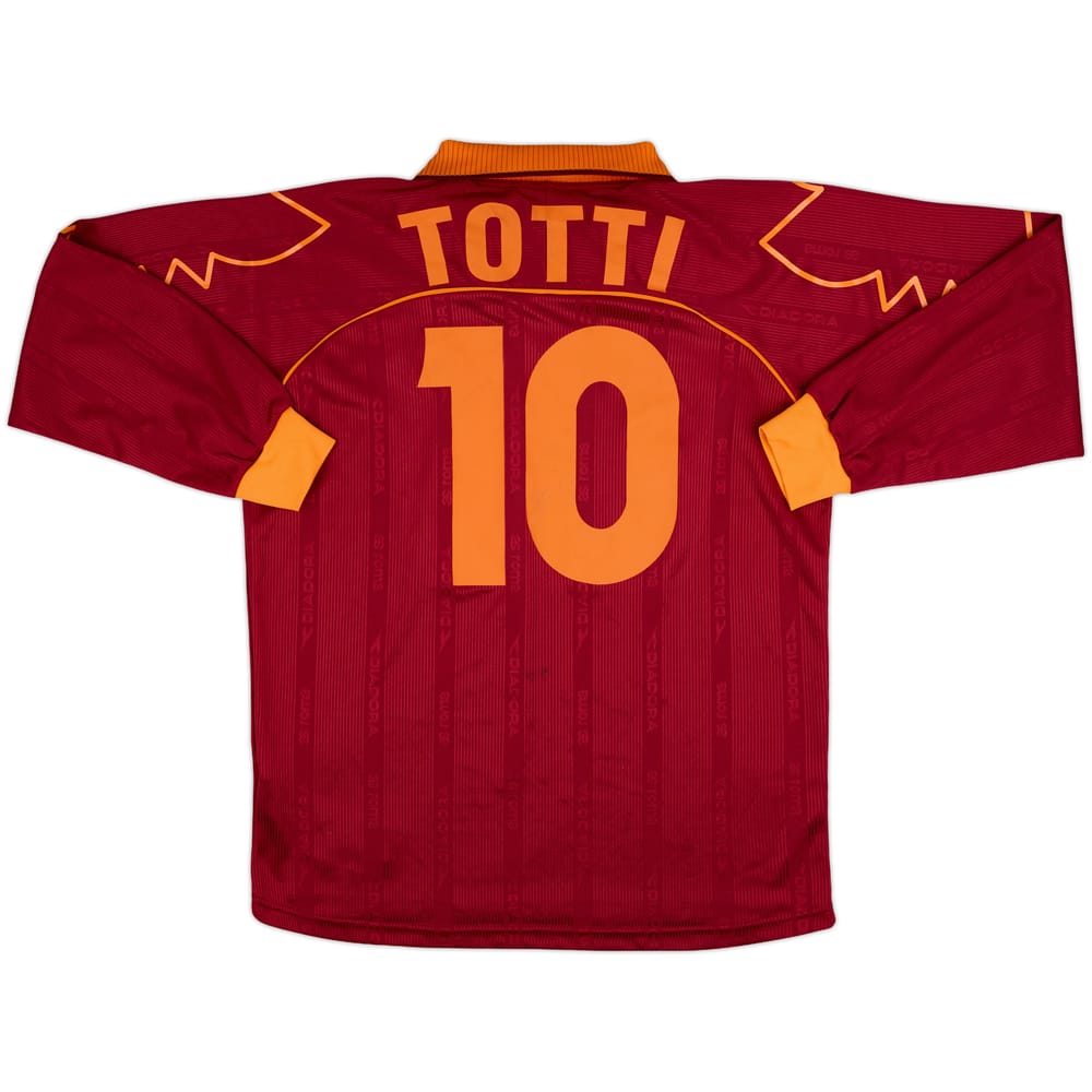 1999-00 Roma Home L/S Shirt Totti #10 - 5/10 - (XL)