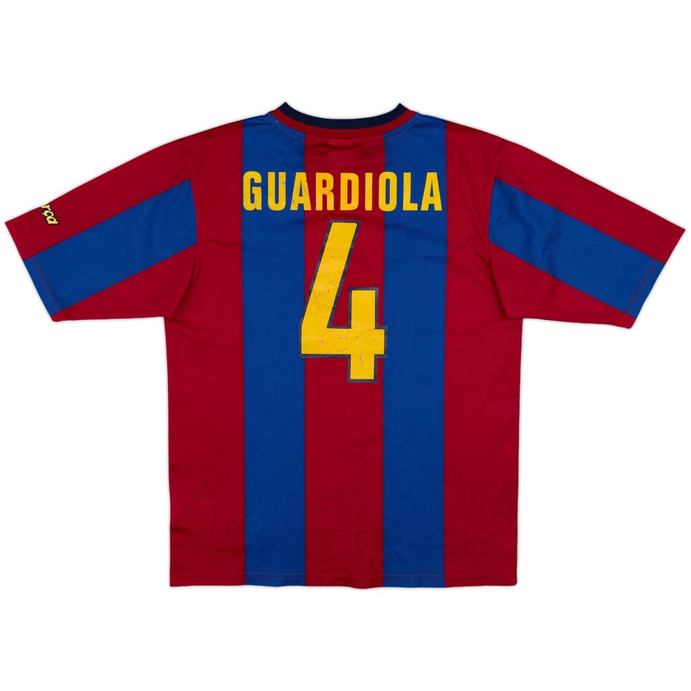 1998-00 Barcelona Basic Home Shirt Guardiola #4 - 6/10 - (XL.Boys)
