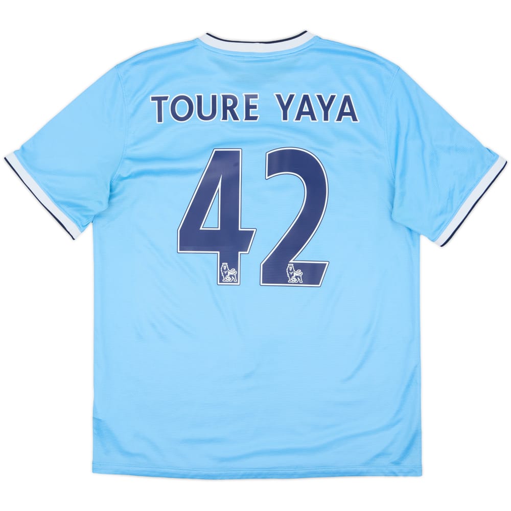 2013-14 Manchester City Home Shirt Toure Yaya #42 - 8/10 - (L)