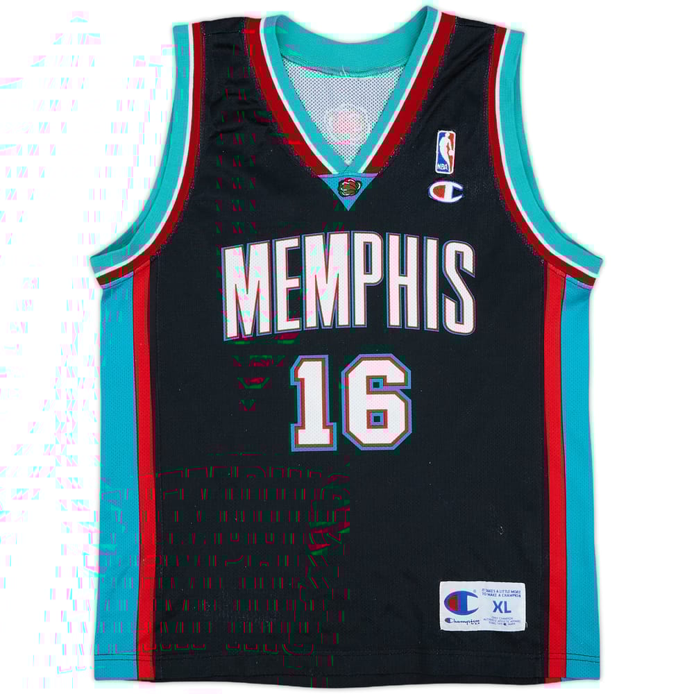 2001-04 Memphis Grizzlies Gasol #16 Champion Away Jersey - 8/10 - (XL.Boys)