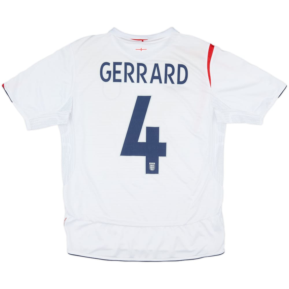 2005-07 England Home Shirt Gerrard #4 - 6/10 - (L)