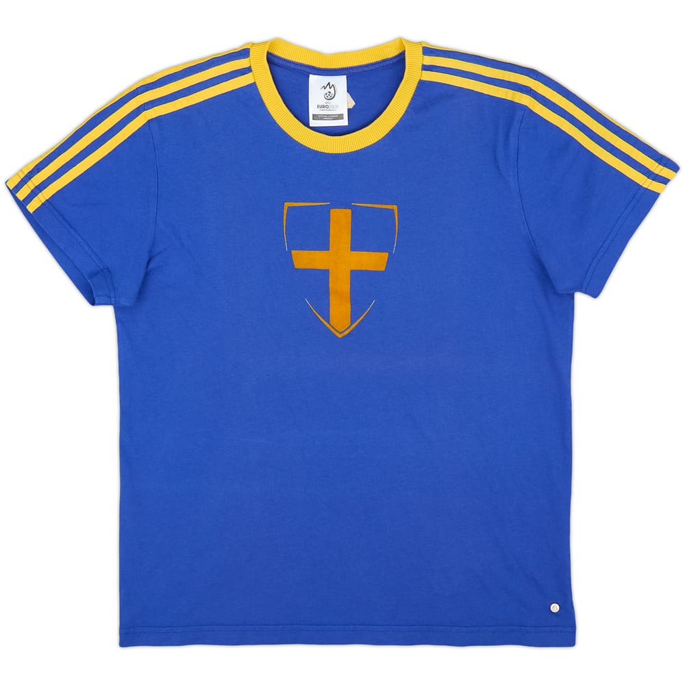 2008 Sweden adidas Euro 2008 Cotton Tee - 7/10 - (M)
