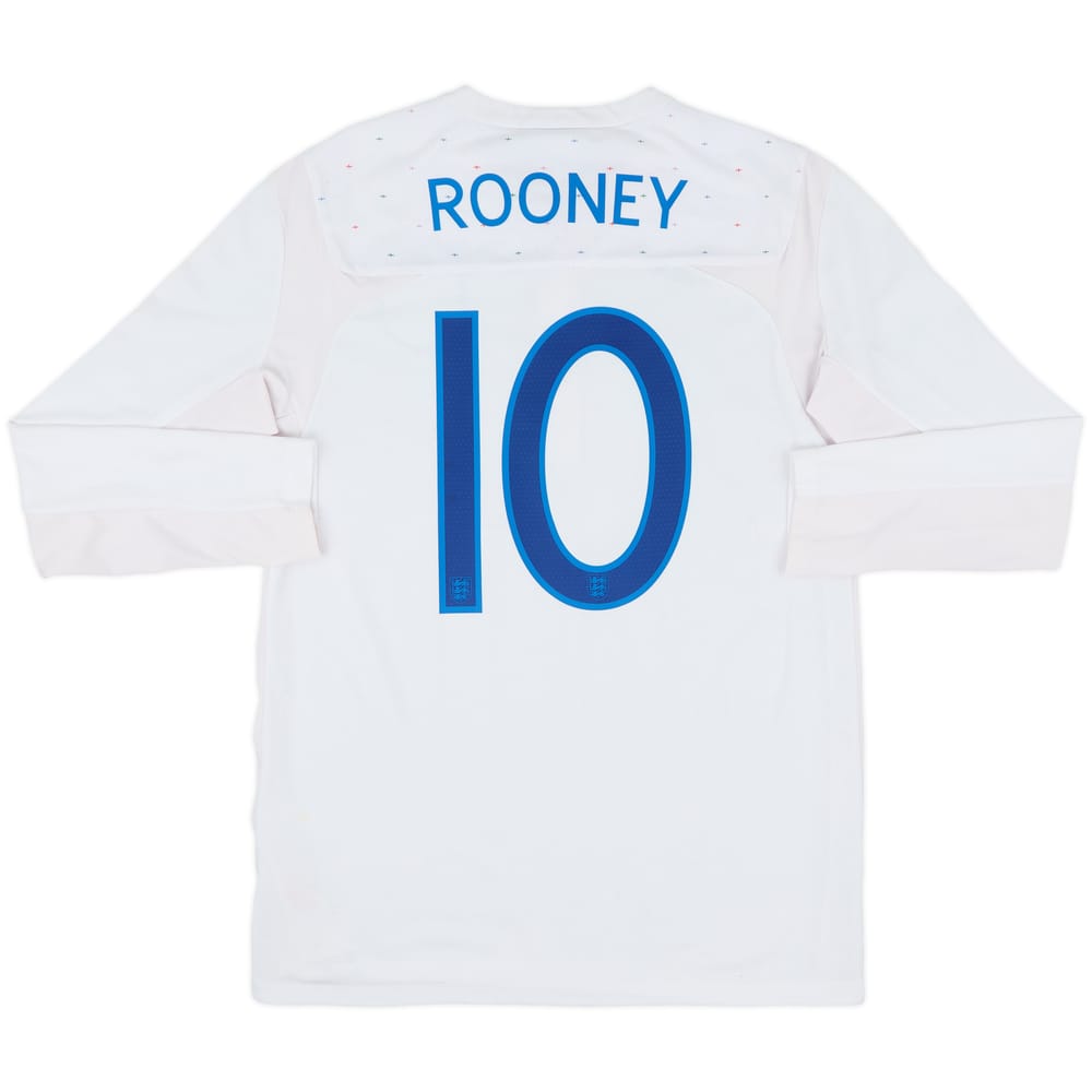 2010-11 England Home L/S Shirt Rooney #10 - 8/10 - (M)