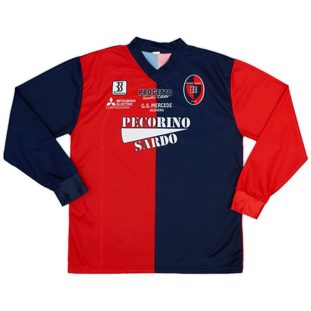 1998-99 Cagliari Home L/S Shirt - 9/10 - (XL.Boys)