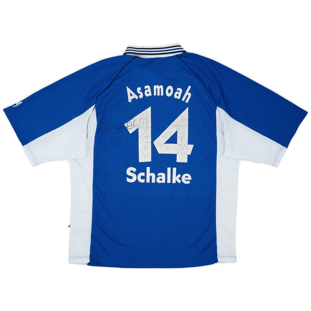 1998-99 Schalke Signed Home Shirt Asamoah #14 - 6/10 - (XL)