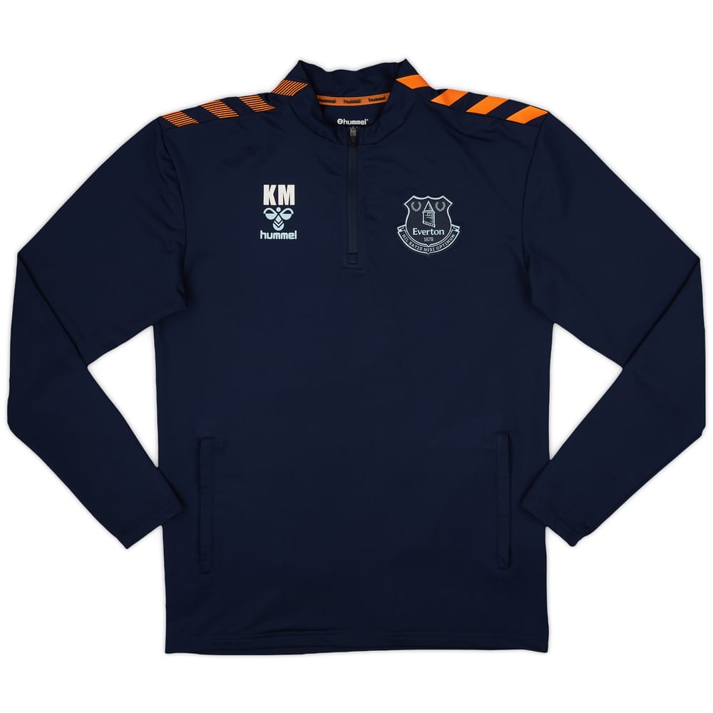 2023-24 Everton Staff Issue Hummel 1/4 Zip Drill Top KM - 8/10 - (S)