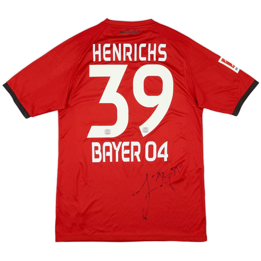 2017-18 Bayer Leverkusen Match Issue Signed Away Shirt Henrichs #39