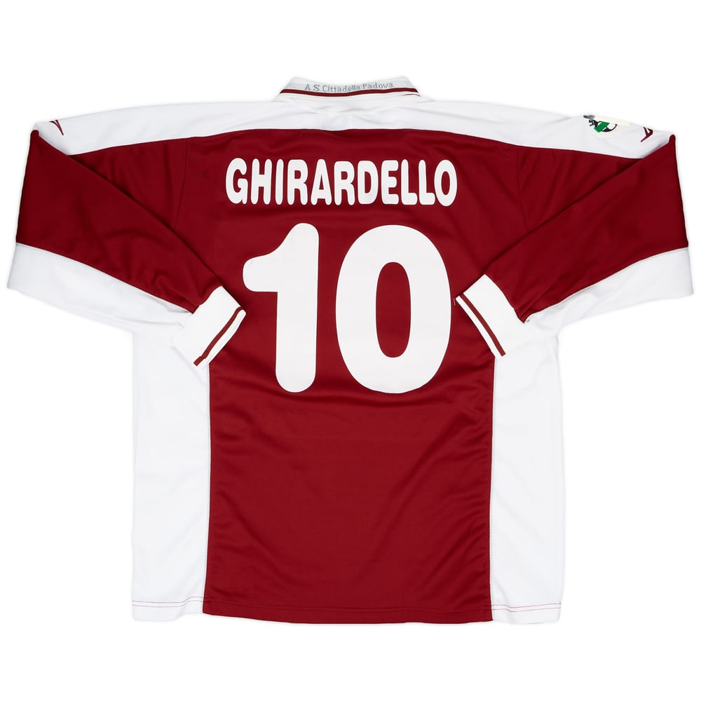 2001-02 Cittadella Match Issue Home L/S Shirt Ghirardello #10