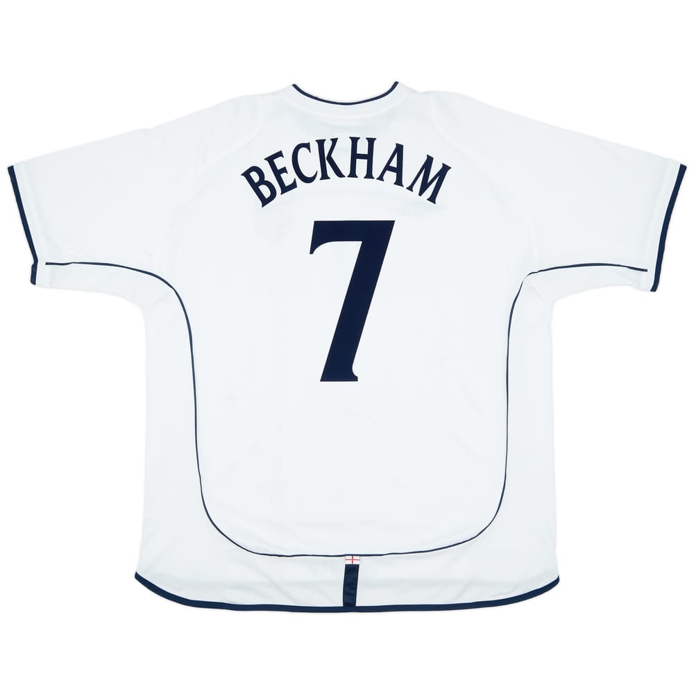 2001-03 England Home Shirt Beckham #7 - 8/10 - (XXL)